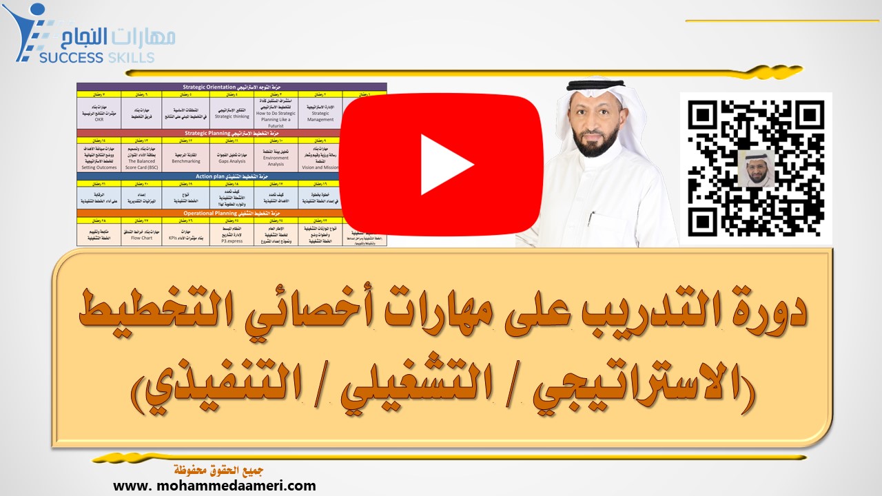 دورة التدريب على مهارات أخصائي التخطيط (الاستراتيجي / التشغيلي / التنفيذي)